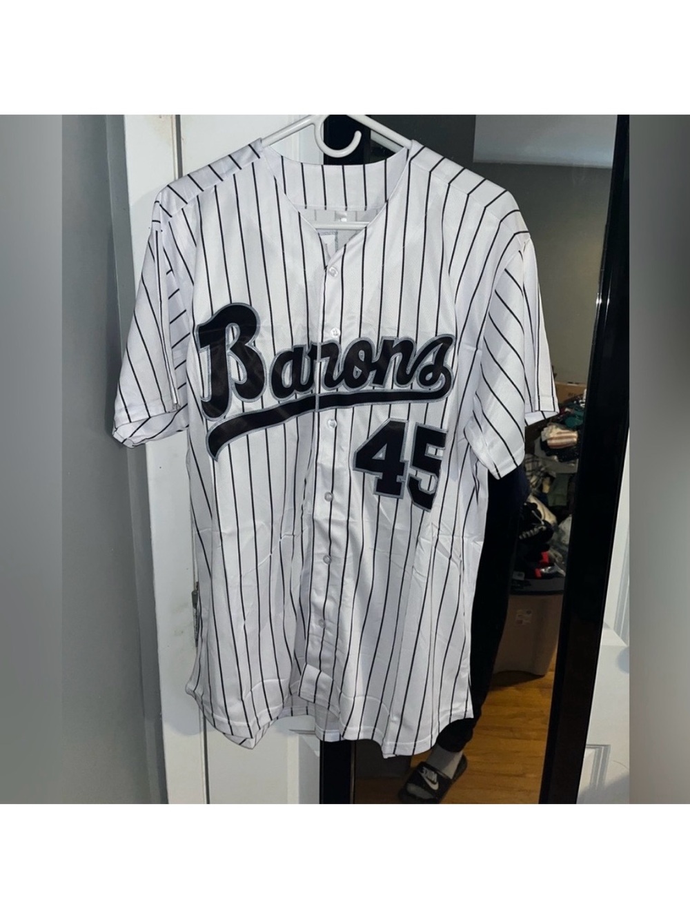 Michael Jordan Birmingham Barons White Pinstripe Baseball Jersey #45 / White Sox